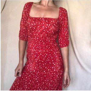 ASOS red flirty floral maxi dress 4